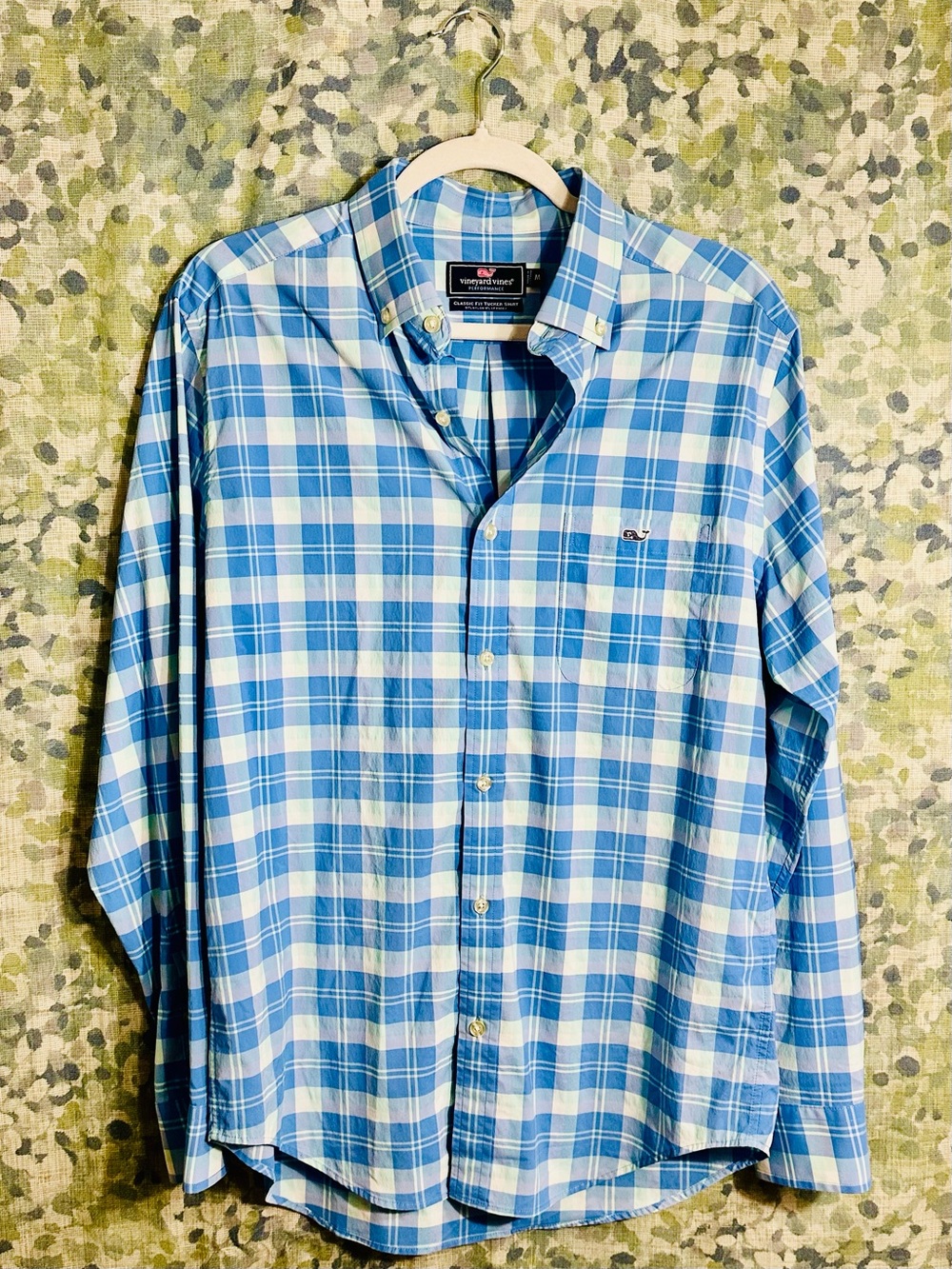 Vineyard Vines Performance Classic Fit Tucker Shirt Blue Plaid Button Down M